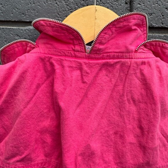 Vintage Y2K Maribelle Padded Bra Zip Ruffle Collar Detail Studded Pink Top XL - Picture 6 of 16